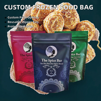 Sachet Doypack Personnalisable en PE Plastique Réutilisable avec Fermeture Zip pour Aliments Surgelés, Pâtes, Rouleaux de Pâtisserie, Dim Sum