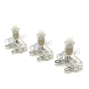 High Quality 2 Pin <strong>Plastic</strong> <strong>Push</strong> <strong>Button</strong> Switches Self-locking Transparent Color 19/24mm IP54 IK09 for Extension Socket 10A 250V - Product Image 1