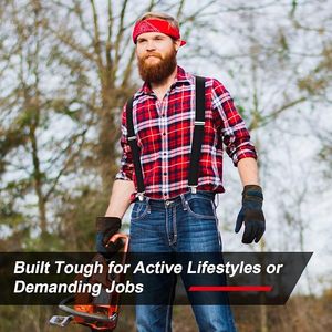 <span class=keywords><strong>Bretelles</strong></span> classiques robustes pour hommes <span class=keywords><strong>de</strong></span> 1 pouce <span class=keywords><strong>de</strong></span> large, clips robustes, dos en X, <span class=keywords><strong>travail</strong></span> élastique réglable - Product Image 3