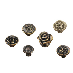 European Style Antique Bronze Cabinet <b>Knobs</b> Rose Shape Zinc Alloy Durable Drawer Wardrobe Handles - Product Image 5
