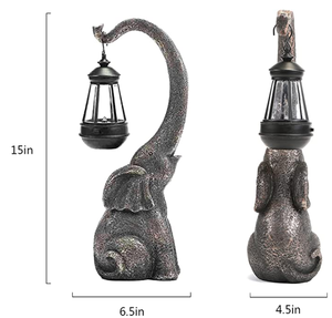 Açık fil bahçe heykeli güneş ışığı bahçe dekor figürler - Product Image 3