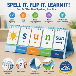 Custom Educational Board Game Phonics Game Vocabulary Learning Flashcard Cognitive Memoroy Card Double Sided Spelling Flip Chart - Product Image 2