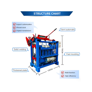 Petite presse à briques mobile modèle 4-35A Machine semi-automatique pour briques de ciment poreuses à trous ronds et solides et à trous carrés - Product Image 4