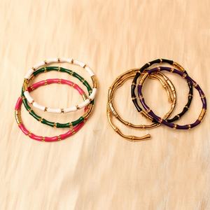 Elegant No Fading Durable Stainless Steel Chunky 316l 18k <b>Gold</b> <b>Plated</b> Women's Fashion Bamboo <b>Bangles</b> Jewelry for Women - Product Image 3