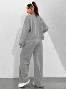 Chaqueta y pantalones de chándal con cremallera completa de talla grande XL para <span class=keywords><strong>mujer</strong></span>, chándal informal de corte holgado para otoño, ropa de salón - Product Image 2
