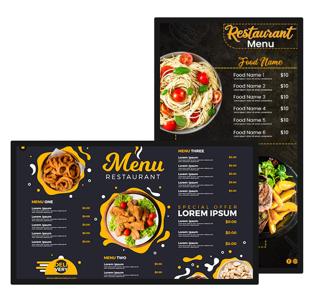 VETO Digital Menu Boards Wall Mounted LCD Advertising Display Android Digital Signage FHD Screen for Restaurant Retail Stores