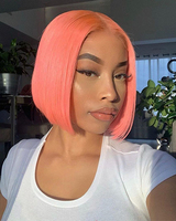 Peluca Bob Ombre Rubia Boutique Elite 15A SDD, Cabello Humano 100%, Encaje Frontal Transparente HD, Cabello Virgen para Mujer
