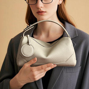 TOGO Pattern Top Layer <b>Leather</b> Women's <b>Bag</b> Fashion <b>Genuine</b> <b>Leather</b> Trendy Boston Style Handbag Versatile Cross Body <b>Bag</b> - Product Image 1