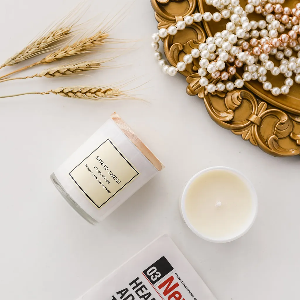 Venta al por mayor 100% de cera de soja arroz blanco vela aromaterapia fragancia de flor de aromaterapia vela