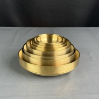 Plaque à vaisselle en acier inoxydable à double couche de qualité supérieure de 13.5cm Plaque de cuisine à domicile antirouille durable de style coréen écologique