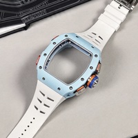 6501 Automatik-Chronograph, blaue Uhr mit Split-Seconden-Funktion, Skelett-Zifferblatt, Carbon, luxuriöse Herren-Alltagsuhr