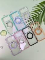 Étui de téléphone en acrylique personnalisé avec logo pour iPhone 16 Pro, coque magnétique antichoc avec cadre transparent
