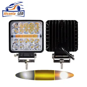 Luz de trabalho LED quadrada de 4 polegadas, barra de luz LED de 48 W para 4x4 Offroad ATV UTV, caminhão, trator, motocicleta, faróis de neblina, acessórios