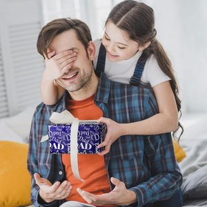 Dad Lettering <b>Wrapping</b> <b>Paper</b> Roll 46.8 Sq Ft Navy Blue Metallic Foil For Father's Day Birthday Party - Product Image 2