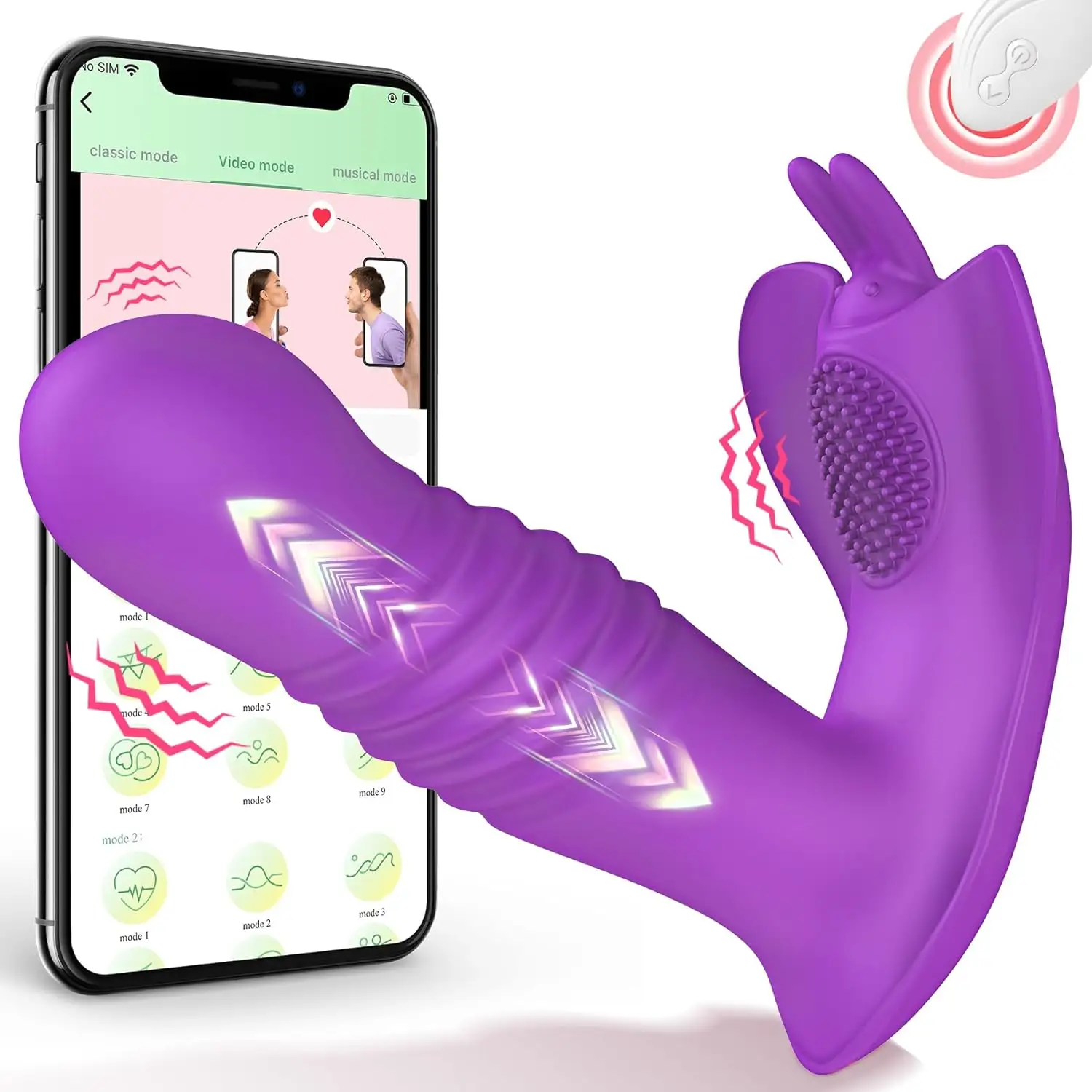 Telescopische Vibrerende Clitoris Stimuleert Afstandsbediening Draagbare Dildo Vibrators Stuwende Seksspeeltje Voor Vrouw Vlinder Vibrator