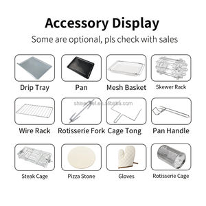 เตาอบไฟฟ้าขนาดเล็ก 25 ลิตร พร้อมหม้อทอดไร้น้ำมันขนาด 12/24/16/15 ลิตร เตาปิ้งขนมปังพร้อมฟังก์ชั่นย่างแบบ Rotisserie และระบบอบไอน้ำสำหรับรถบ้าน (RV) ภาษาฝรั่งเศส - Product Image 5