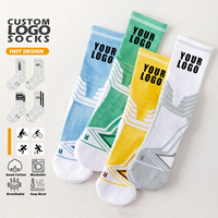 Chaussettes de sport OEM personnalisées pour la course et le basketball, pour hommes et femmes, avec logo personnalisable sur la semelle et le revers, chaussettes mi-mollet pour la saison printanière