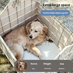 Sağlam Desenli Yağmur Geçirmez Güneş Geçirmez Çevre Dostu Yüksek Kaliteli Her Mevsim Açık Hava Plastik Köpek Kulübesi Düğmeyle Çalışan Evcil Hayvan Kafesleri - Product Image 5