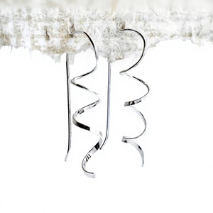 Boucles d'oreilles pendantes en argent 925 minimalistes pour un usage quotidien, bijoux unisexes - Product Image 1