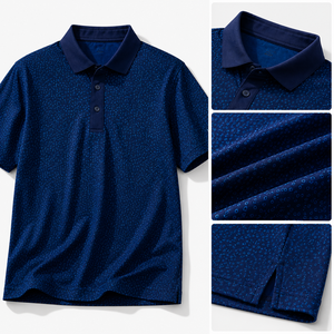 Polo de Golf Azul Premium Personalizado para Hombre, Microperforado, de Alto Rendimiento, Absorbente de Humedad, Marca Privada, Ropa Corporativa OEM - Product Image 3