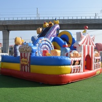 Château gonflable en PVC avec toboggan et jeu d'obstacles, combo château gonflable pour sauter