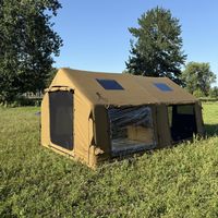 Carpa inflable portátil impermeable de tela Oxford, muy vendida, para 4-8 personas, con techo, para aventuras al aire libre.