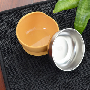 Vente en gros de bol écologique pour chat, nouvelle boîte en silicone en acier inoxydable, motif solide, fournitures de protection pour animaux de compagnie pour l'alimentation à l'extérieur - Product Image 4