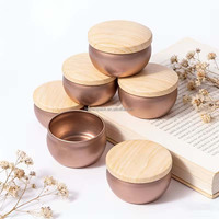Boîtes en métal bleues sans soudure pour bougies, vides, 2,2 oz et 4 oz, pots de voyage colorés avec couvercles à enfiler
