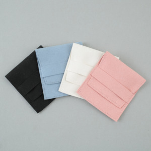 Pochette à bijoux avec logo, en microfibre, enveloppe à rabat, pour femme, voyage, populaire aux États-Unis, sac à bijoux carré portable - Product Image 5