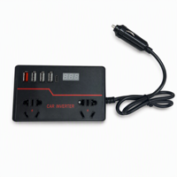 Convertisseur de courant pour voiture 150W 12V/24V vers 220V avec ports de charge rapide, chargeur automobile portable, convertisseur de courant 4 ports USB, chargeur de voiture
