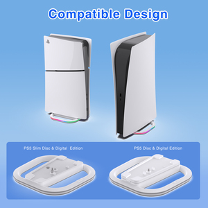 RGB Vertical <strong>Stand</strong> for <strong>PS5</strong> Slim Console <strong>Cooling</strong> Dock Mount Base Storage Rack Disc Digital Version Game Accessories - Product Image 5