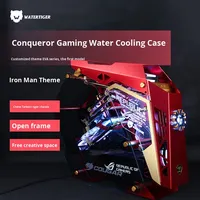 Boîtier ouvert Gujia Conqueror Alien Mid Tower ATX entièrement en aluminium avec ventilateur, thème de jeu anime, couleur personnalisée anodisée en stock