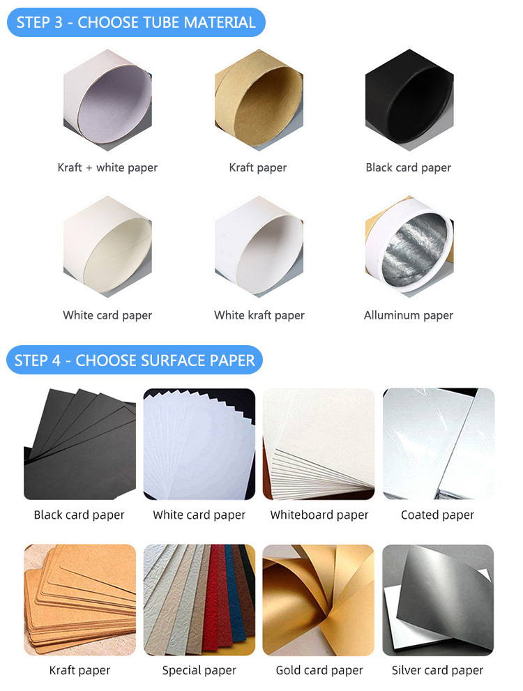 Eco friendly customized kraft paper tube round scented tea paper box cylinder packaging with aluminum lid