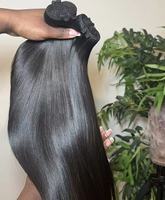 Cabello Indio Virgen de un Solo Donante con Cutícula Alineada, Cabello Humano 100% sin Procesar, Extensiones de Cabello con Cinta Adhesiva, Clip Ins, Cabello para Crochet, Cabello Virgen 15A