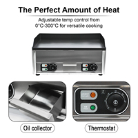 Plaque de cuisson électrique professionnelle en acier inoxydable, entièrement plate, antiadhésive, avec contrôle de température, OEM FY-705, 2200W, 220-240V, pour restaurants et hôtels