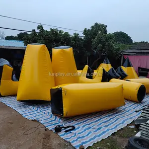 Kualitas tinggi sesuai pesanan bentuk pembatas istana tiup tim paintball game tembak rintangan permainan menembak