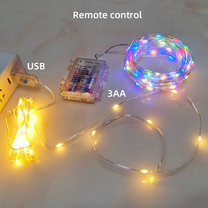 Remote <strong>Control</strong> LED Leather Cord Waterproof 10m String <strong>Lights</strong> USB Battery <strong>Box</strong> for <strong>Christmas</strong> Wedding Camping Outdoor - Product Image 3
