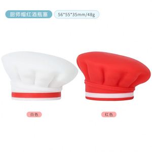 Top Seller Food Grade Silicone Creative Chef <b>Hat</b> Design Wine Champagne Bottle Stopper Vacuum Sealer - Product Image 5