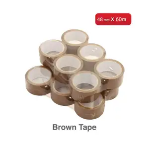 40mic x 48毫米x 66m Bopp棕色buff包裹包装胶带胶卷适用于英国