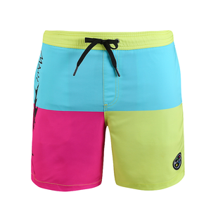 Shorts de bain pour hommes à blocs de couleur, séchage rapide, pour la plage et le surf, avec cordon de serrage à la taille - Product Image 1