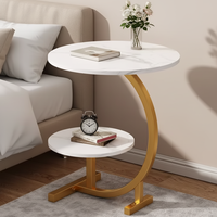 Mesa de Centro Convertible Moderna de Estilo Nórdico con Tapa de Madera de 2 Niveles para Sala de Estar, Dormitorio, Comedor, Hogar, Bar, Villa, Hotel y Apartamento