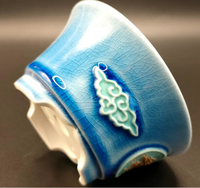 Pot à Bonsaï de Yixing en Chine, Pot Émaillé de Forme Ronde avec Dessin de Dragon