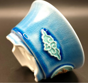 Yixing-Olla de bonsái de China, olla esmaltada de forma redonda, dibujo de dragón - Product Image 3