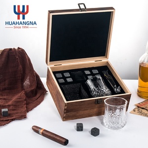 Custom Bar accessori Rock bicchieri di granito cubetti di ghiaccio di Whisky agghiacciante pietre di Whisky vetro e pietre regalo Set in scatola di legno - Product Image 2