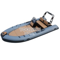 Bateau semi-rigide gonflable RIB de 16 pieds avec coque en aluminium profond en V, console centrale Orca Hypalon, à vendre