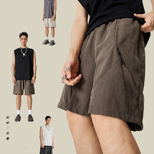 2025夏季美国男士运动沙滩短裤轻便快干及膝编织短裤 - Product Image 1