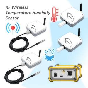 Monitoreo de temperatura y humedad Sistema de monitoreo de sala de servidores 4 juegos Sensores de temperatura y humedad inalámbricos industriales - Product Image 1