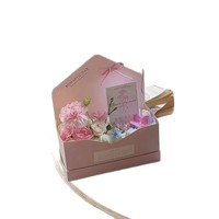 Boîte cadeau à fenêtre transparente, boîte à gâteau vintage à motifs floraux avec poignée, boîte d'emballage transparente pour desserts pour la fête des mères