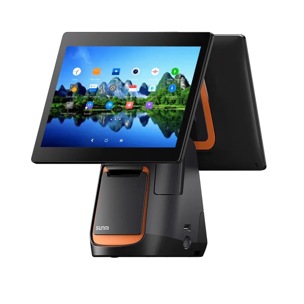15 Inch Sunmi Cash Register 2+8G Android Wi-Fi pos system dual screen touch machine for restaurant