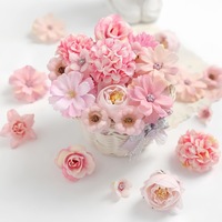 20 pièces/sac Têtes de fleurs artificielles roses, pivoines, marguerites, roses pour guirlandes artisanales, mariages, fêtes, bricolage et décoration intérieure